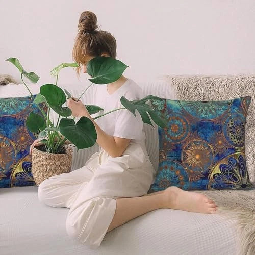 Floral Pillow Covers 18 x 18 Set of 2 Bohemian 18" x 18" (Pack of 2) Boho