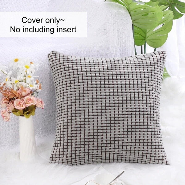 Contemporary Decorative Pillowcase W/ Invisible Zipper Textured Polyester Square