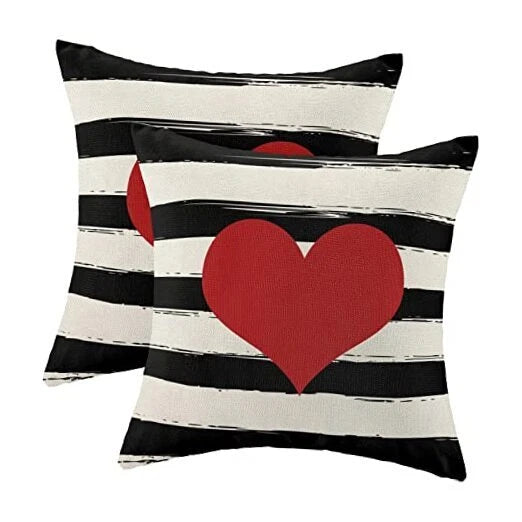 Valentines Pillow Covers 18x18 Inch Set of 2,Red 18" x 18" (Pack of 1) Heart