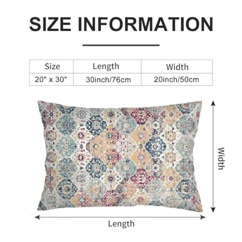 Boho Throw Pillow Cover Queen Size Set of 2,Moroccan Vintage Bohemian Grey