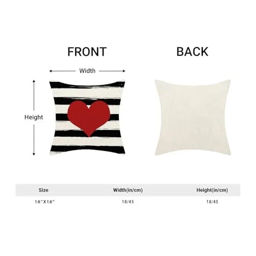 Valentines Pillow Covers 18x18 Inch Set of 2,Red 18" x 18" (Pack of 1) Heart