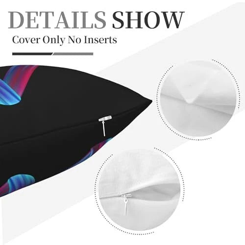 Letter Style Square Throw Pillow Covers 18 x 18 Inch, Novelty Colorful Letter-w