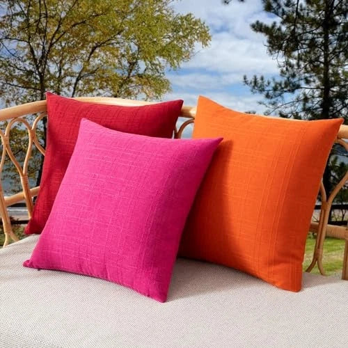 Kevin Textile Pack of 2 Waterproof Pillow Covers 16" x 16" (Pack of 2) Hot Pink