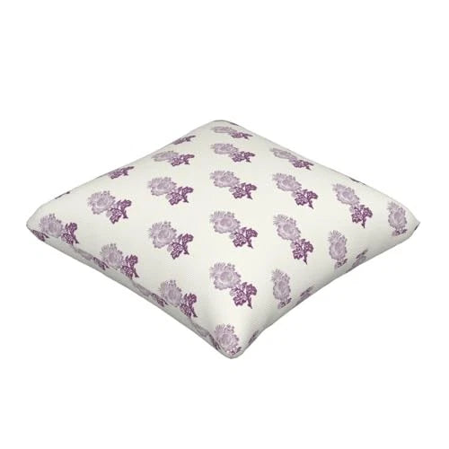Pillow Covers 18X18 Inch Set of 2, 18" x 18" (Pack of 2) Purple Block Print
