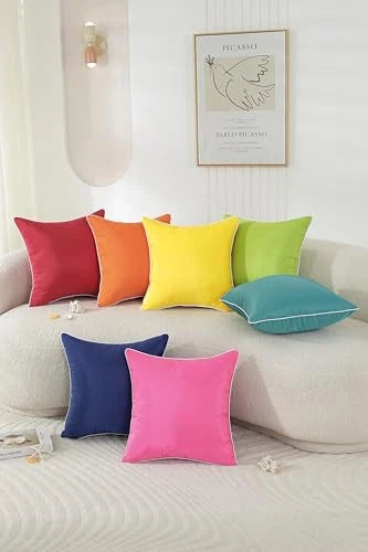 Pack of 2,Dark Grey Outdoor Waterproof Pillow Covers Decorative Farmhouse