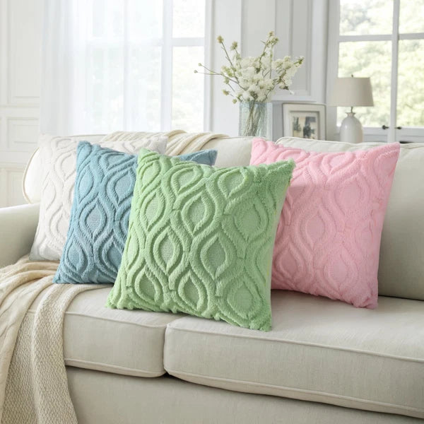 decorUhome Throw Pillow Covers 12x20 Inch Set of 2, Soft Plush Faux Wool Sage...