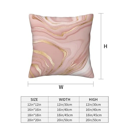 Pink and Gold Marble Pillow Covers 20x20 Set of 2, Pink Gold Abstract Art