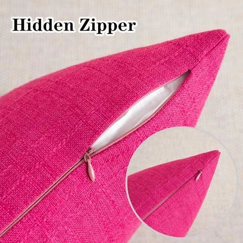 Kevin Textile Pack of 2 Waterproof Pillow Covers 16" x 16" (Pack of 2) Hot Pink