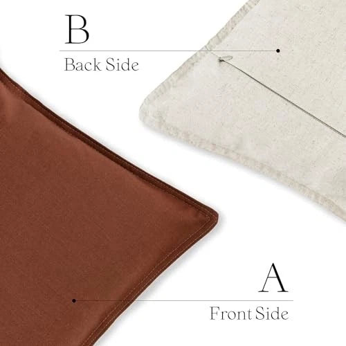 Set of 2 Decorative Cotton Linen Throw Pillow 20" x 12" (Pack of 2) Clay Red