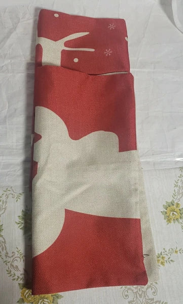 Two  Reindeers Square Throw Pillow Case Sets 17.5 Inches Decorative Sofa Cushion