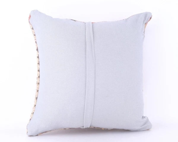 Handmade Kilim Wool Jute Cushion Cover 18x18 Hand-woven Pillowscase