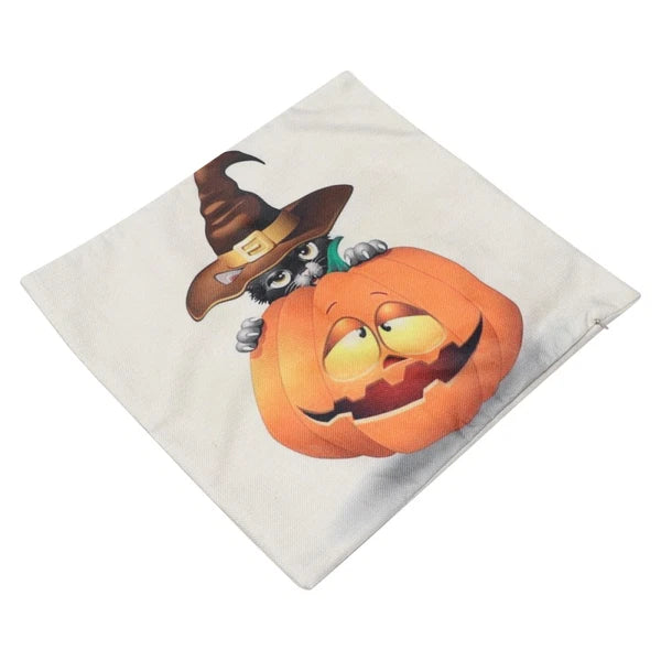 Pumpkin Cat Pillow Cover Child Cushion Halloween Pillowcase Throw