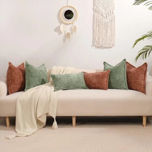 Pack of 2 Fall Decorative Throw Pillow 20" x 12" (Pack of 2) Burnt Orange