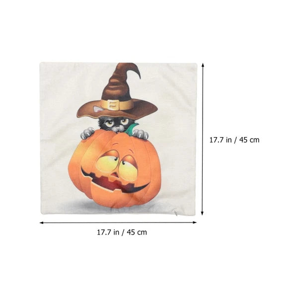 Pumpkin Cat Pillow Cover Child Cushion Halloween Pillowcase Throw