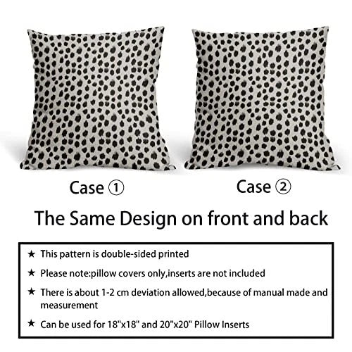 Polka Dot Pillow Covers 18x18 Set of 2 Black 18" x 18" (Pack of 2) Black Dots