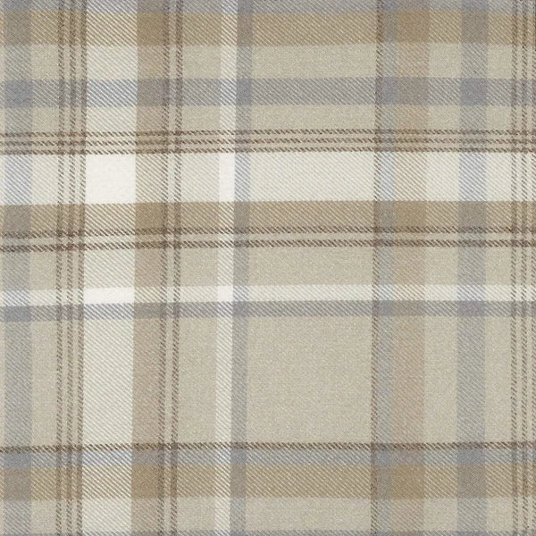 Decorative Throw Pillow Cover Beige Tartan 17x17 for Ranch and Country