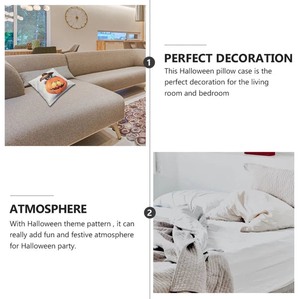 Pumpkin Cat Pillow Cover Child Cushion Halloween Pillowcase Throw