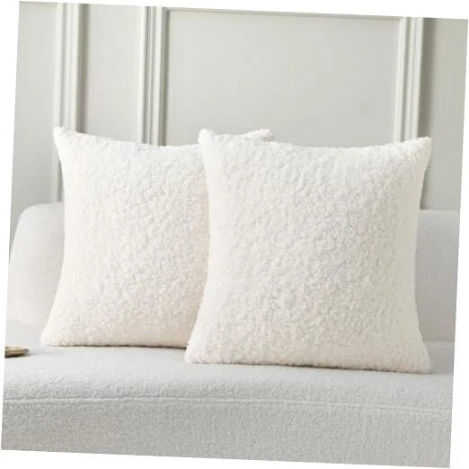 Throw Pillow Covers 22x22 Inch Set of 22" x 22" (Pack of 2) Cream White