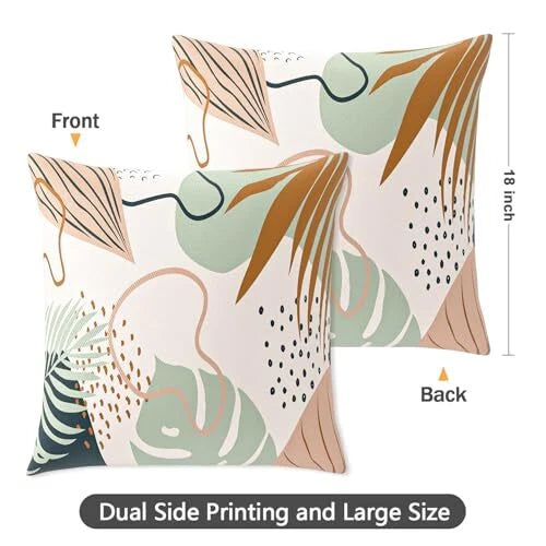 Throw Pillow Covers, 18x18 Inch Cotton Linen Pillow Cases 2pcs-abstract Spots