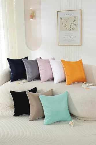 Pack of 2,Dark Grey Outdoor Waterproof Pillow Covers Decorative Farmhouse