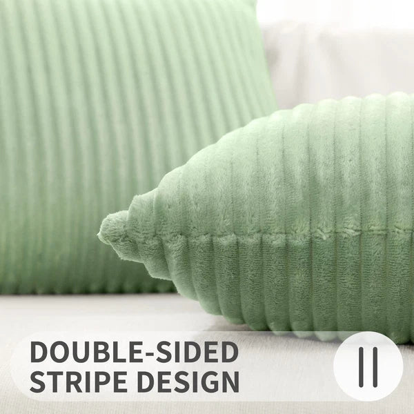 Simmore Decorative Throw Pillow Covers 24x24 Set of 2, Soft Natural Plush Fla...