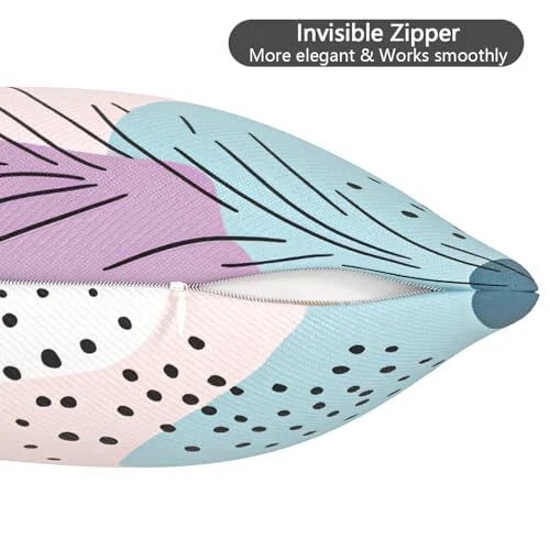 Throw Pillow Covers, 18x18 Inch Cotton Linen Pillow 2pcs-colorful Abstract Art