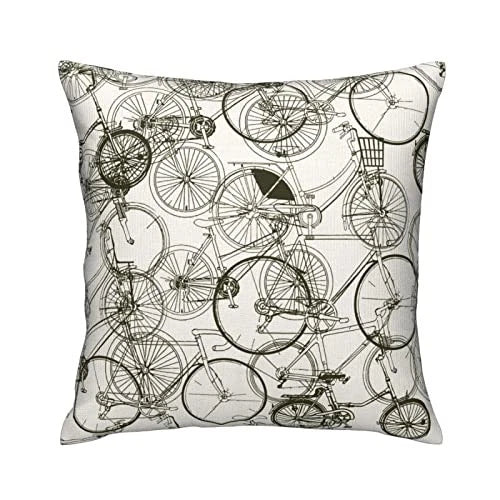 Throw Pillow Covers Vintage Bikes Square Pillowcases for Home Decor Sofa Car