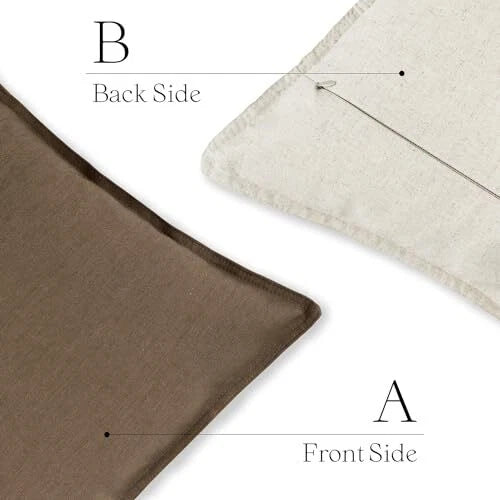 Pack of 2 Decorative Cotton Linen Throw Pillow 12"x20",2 Pieces Cocoa Brown