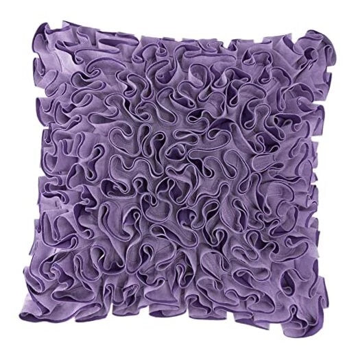 Light Throw Pillow Covers 18x18 Inch Decorative 3D Flower Square Velvet Purple