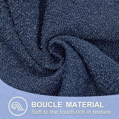 Boucle Lumbar Pillow Covers 14x36 Textured Body 36" x 14" (Pack of 1) Blue