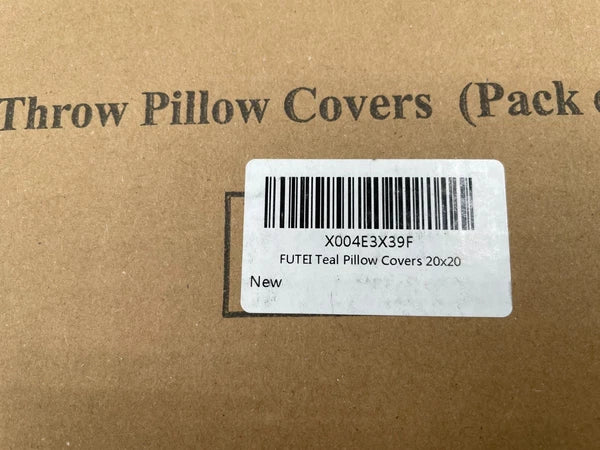 FUTEI Teal Throw Pillow Covers 20x20 Inch Set of 2,Soft Cozy Bound Edge