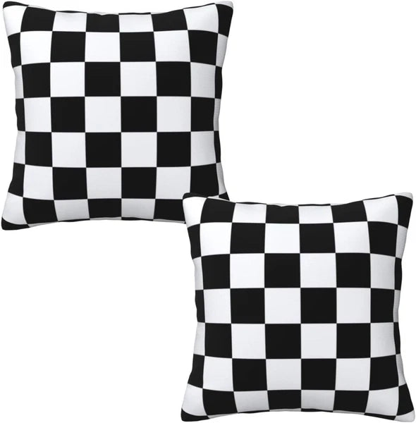 Checkered Pillow Covers 18x18 in 18" x (Pack of 2),
