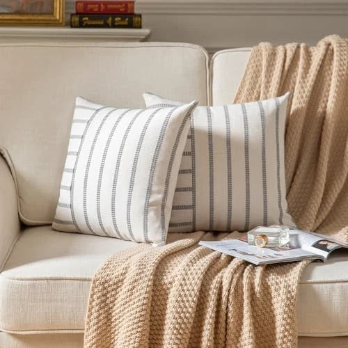 Boho Throw Pillow Covers 20x20 Set of 2 Soft 20" x 20" (Pack of 2) Grey