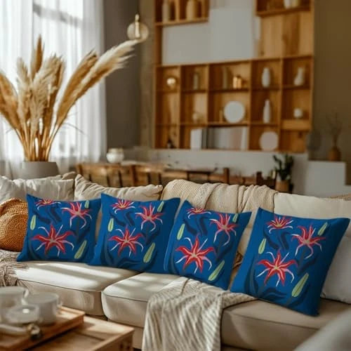 Flowers Pillow Covers 18x18 Pack of 2, Vintage Floral Throw Pillow Covers,