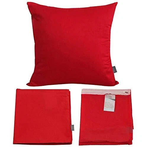 4-Pack 100% Cotton Comfortable Solid Decorative Throw 20x20inch/50x50cm Red