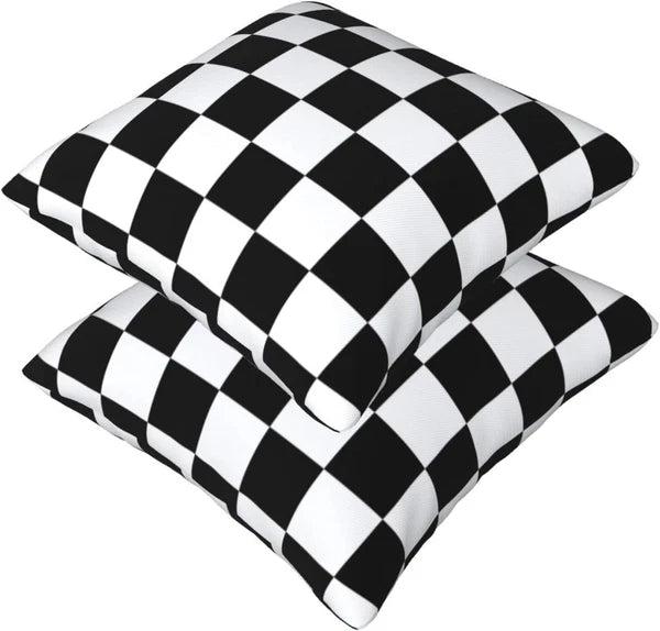 Checkered Pillow Covers 18x18 in 18" x (Pack of 2),