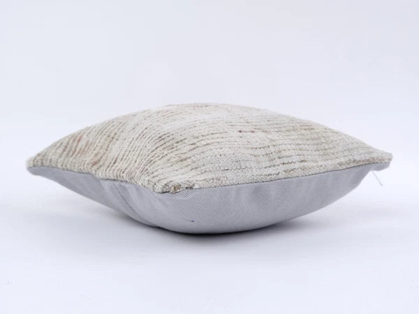 Anatolian Turkish Kilim Pillow, 12x12 Pillow Case, Decorative Pillow Cushion