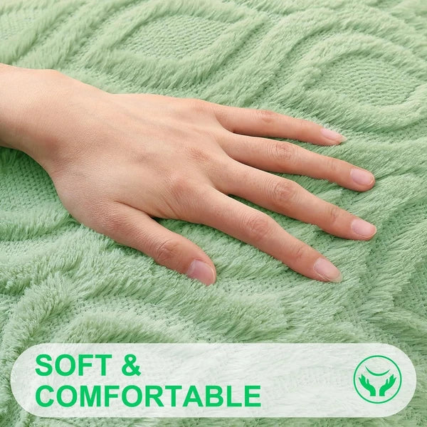 decorUhome Throw Pillow Covers 12x20 Inch Set of 2, Soft Plush Faux Wool Sage...