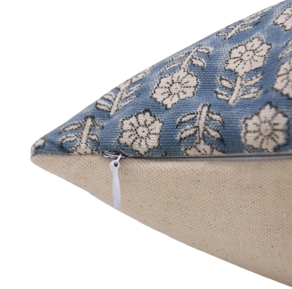 Handmade Block Print 16X16 Inch Duck Canvas Cotton Throw Pillowcase Cushion C...