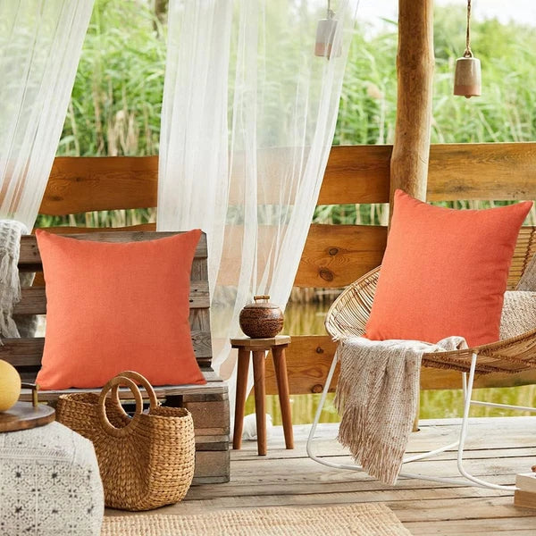 Pack of 2 Outdoor Waterproof Pillow Covers 18X18 Inch Garden Decorative Throw Pi