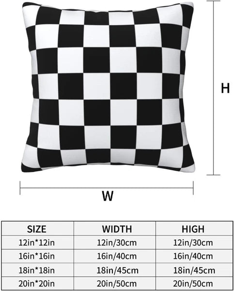 Checkered Pillow Covers 18x18 in 18" x (Pack of 2),