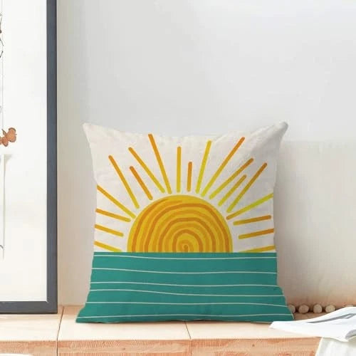 Summer Sunshine Pillow Covers 18x18 Inch Set of 2, 18" x 18" (Pack of 2) Sun3