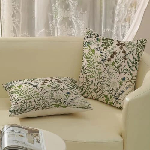 Spring Flower Pillow Covers 16x16 Wildflower Farmhouse 16x16 Inch Wildflower B