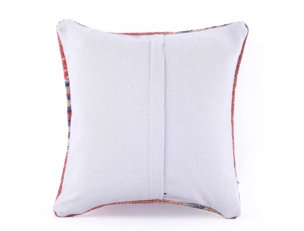 Hand Woven Wool Jute Kilim 16x16 Cushion Cover Indian Vintage Pillows Boho