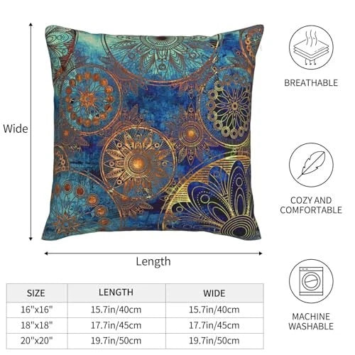 Floral Pillow Covers 18 x 18 Set of 2 Bohemian 18" x 18" (Pack of 2) Boho