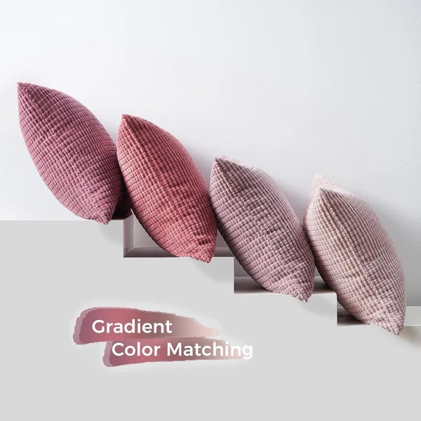 Luxurious 18x18 Blush Corduroy Pillow Covers - Set of 4 for Cozy Living Spaces