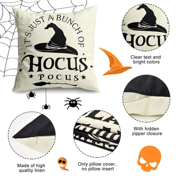 Halloween Decorations Pillow Covers 18x18 Set of 4 Halloween Decor Indoor Out...