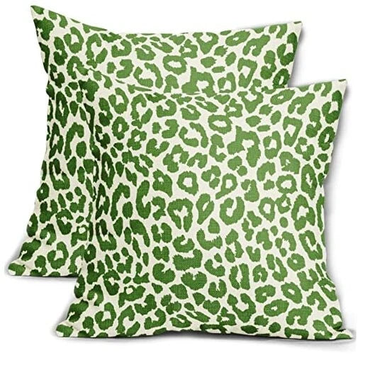 Leopard Print Pillow Covers 18x18 Set of 2 18" x 18" (Pack of 2) Lime Green