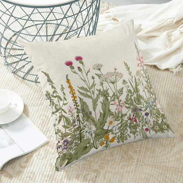 AEIOAE Sage Green Pillow Covers 24x24 24" x (Pack of 2), Wildflowers 01
