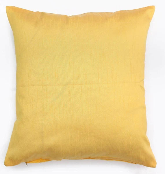 Ethnic 16 " Indian Decor Dupioni Brocade Silk Pillow/Cushion Throw Cover Yellow